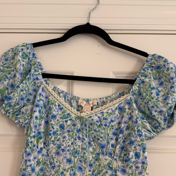 Monteau Blue and Green Floral Maxi Dress XS - Picture 2 of 9